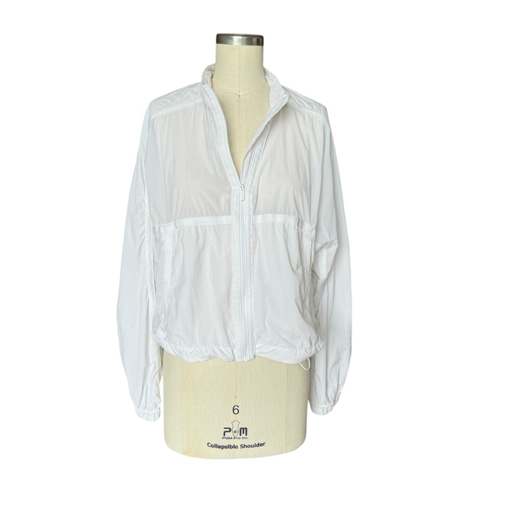 LuLu Lemon White Lightweight Zip Up Jacket Size M